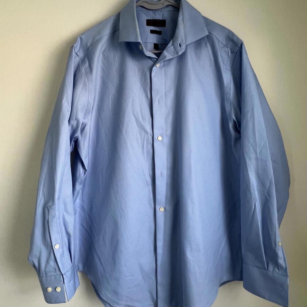 Calvin Klein 16 1/2 32/33 Blue Long Sleeve Dress Shirt